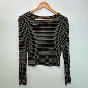 American Eagle Striped Long Sleeve Top